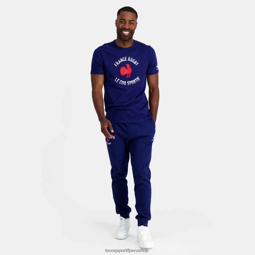 ropa hombres Le Coq Sportif camiseta - francia rugby azul VR62VR172 - polos Le Coq sportif Peru