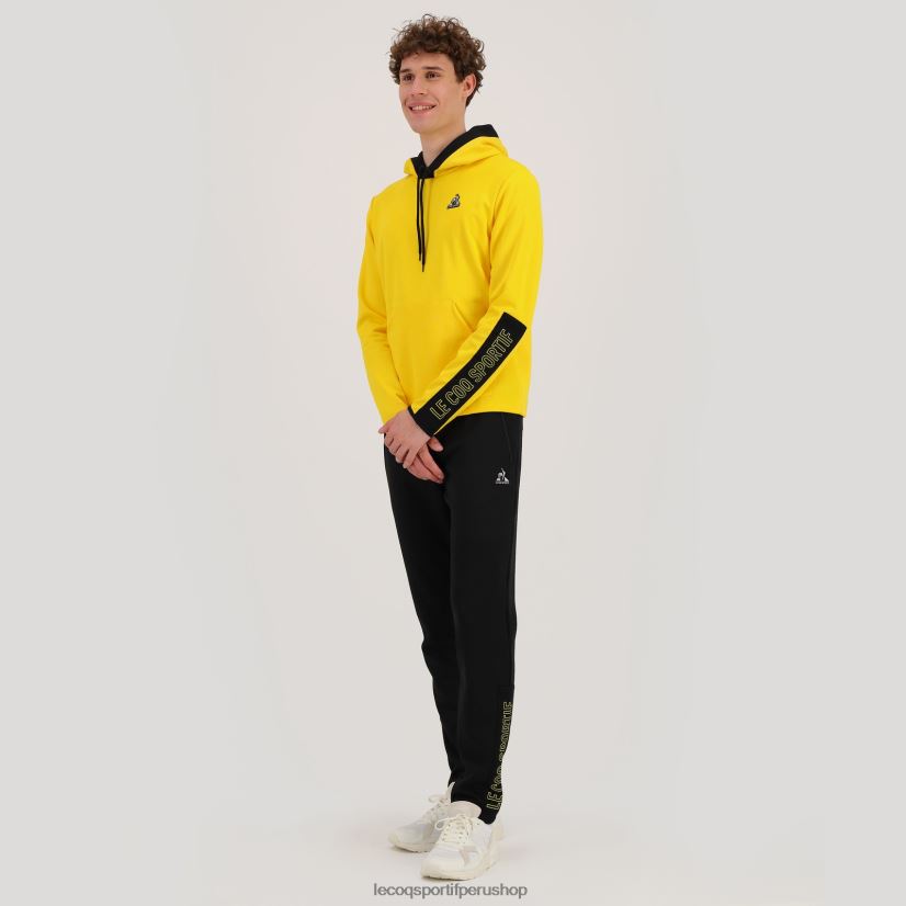 ropa hombres Le Coq Sportif sudadera con capucha amarilla VR62VR451 - Le Coq carta