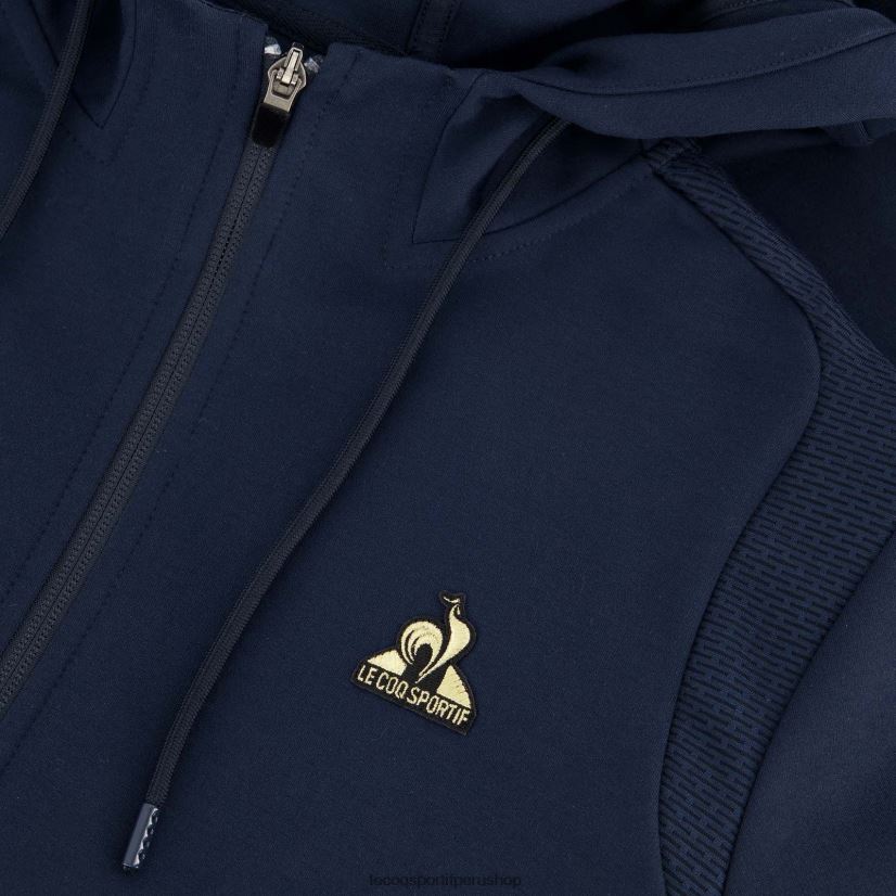 ropa hombres Le Coq Sportif sudadera con capucha y cremallera azul VR62VR69 - Le Coq shoes sales