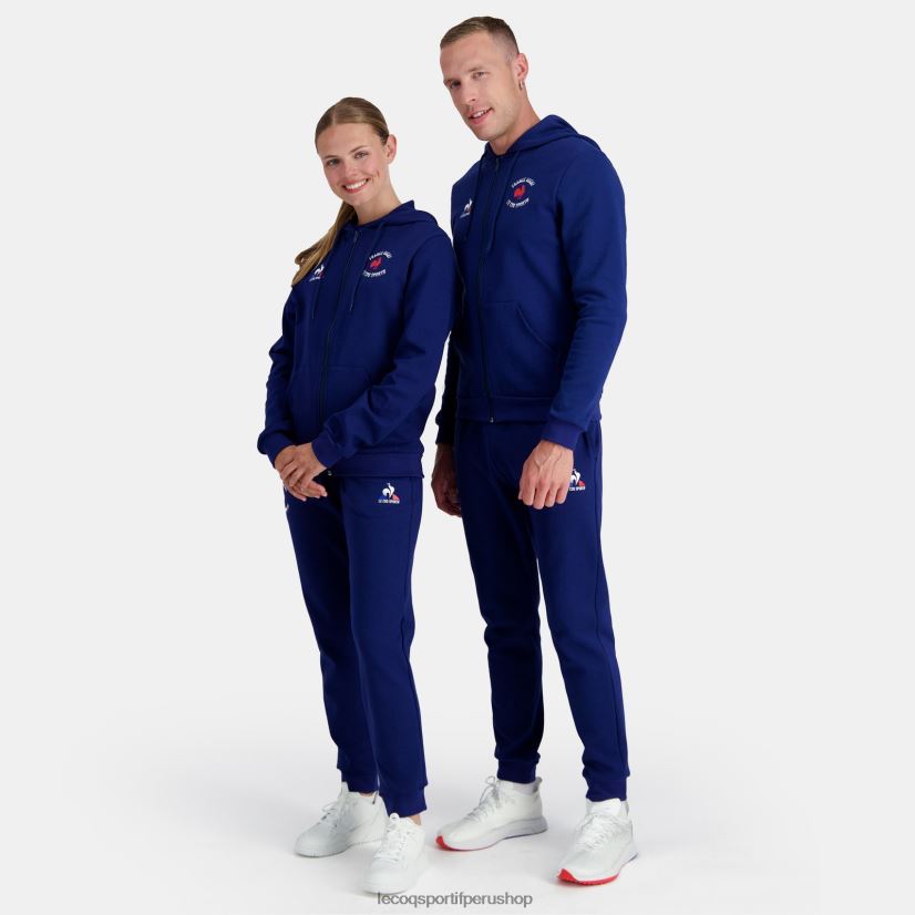 ropa hombres Le Coq Sportif sudadera con capucha y cremallera - france rugby blue VR62VR28 - Le Coq sportif zapatillas hombre