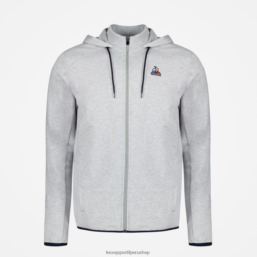 Le Coq sportif Peru - ropa hombres Le Coq Sportif sudadera con capucha y cremallera gris VR62VR485