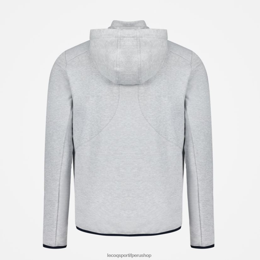 Le Coq sportif Peru - ropa hombres Le Coq Sportif sudadera con capucha y cremallera gris VR62VR485