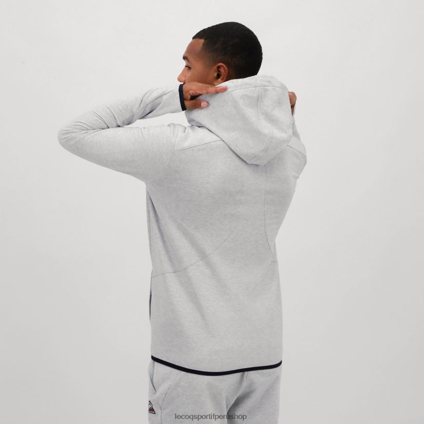 Le Coq sportif Peru - ropa hombres Le Coq Sportif sudadera con capucha y cremallera gris VR62VR485