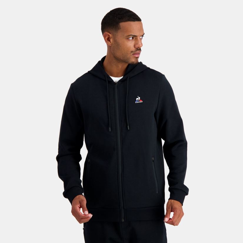 ropa hombres Le Coq Sportif sudadera con capucha y cremallera negra VR62VR48 - Le Coq sportif zapatillas hombre