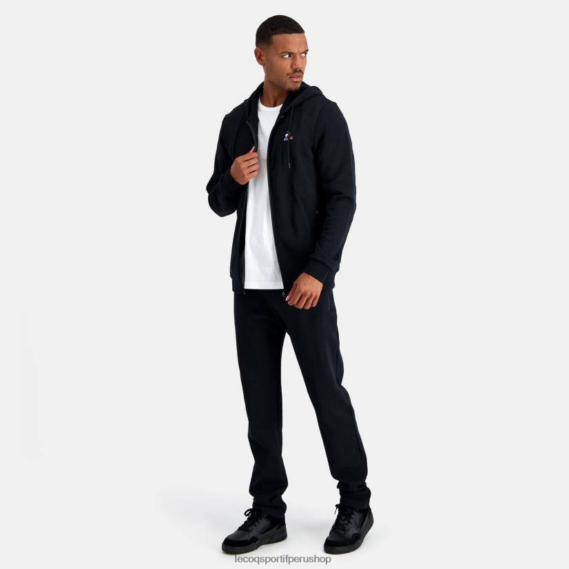 ropa hombres Le Coq Sportif sudadera con capucha y cremallera negra VR62VR48 - Le Coq sportif zapatillas hombre
