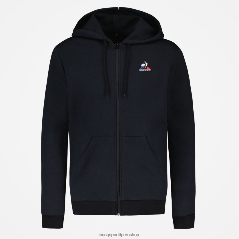 ropa hombres Le Coq Sportif sudadera con capucha y cremallera negra VR62VR56 - Le Coq carta