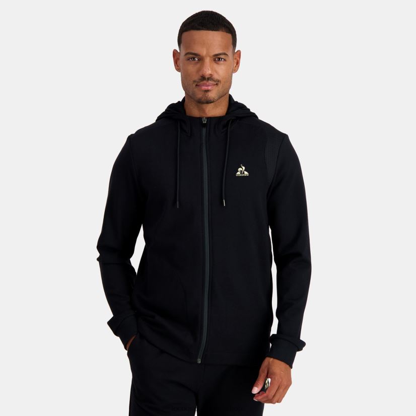 ropa hombres Le Coq Sportif sudadera con capucha y cremallera negra VR62VR70 - Le Coq sportif Peru online