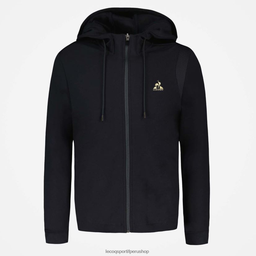 ropa hombres Le Coq Sportif sudadera con capucha y cremallera negra VR62VR70 - Le Coq sportif Peru online