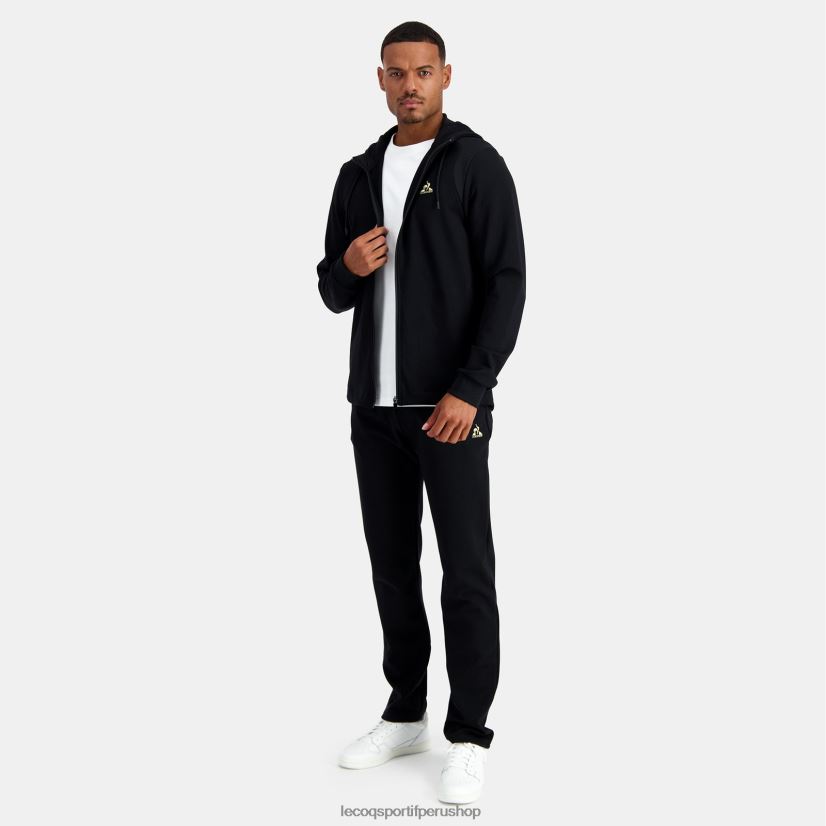 ropa hombres Le Coq Sportif sudadera con capucha y cremallera negra VR62VR70 - Le Coq sportif Peru online