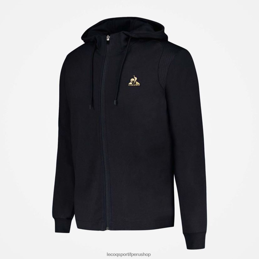 ropa hombres Le Coq Sportif sudadera con capucha y cremallera negra VR62VR70 - Le Coq sportif Peru online