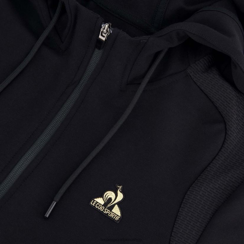 ropa hombres Le Coq Sportif sudadera con capucha y cremallera negra VR62VR70 - Le Coq sportif Peru online