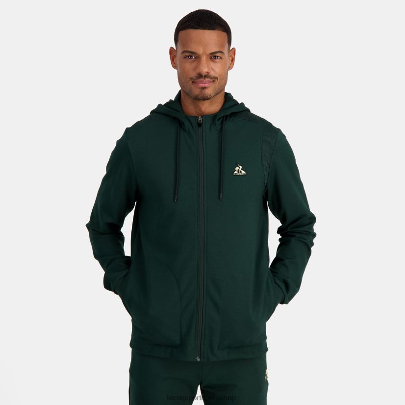 Le Coq sportif zapatillas - ropa hombres Le Coq Sportif sudadera con capucha y cremallera verde VR62VR462