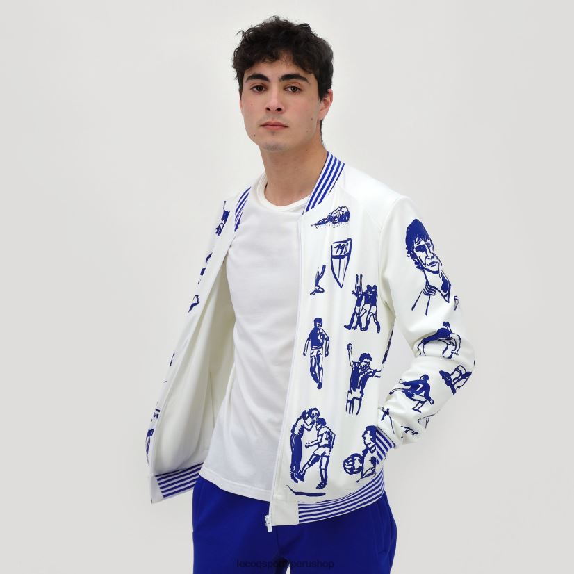 ropa hombres Le Coq Sportif sudadera con cremallera blanca VR62VR472 - Le Coq sportif zapatillas hombre