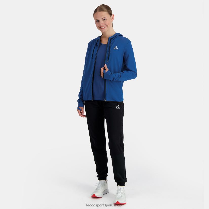 ropa mujer Le Coq Sportif sudadera con capucha y cremallera azul VR62VR315 - Le Coq shoes sales