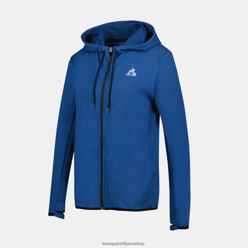ropa mujer Le Coq Sportif sudadera con capucha y cremallera azul VR62VR315 - Le Coq shoes sales