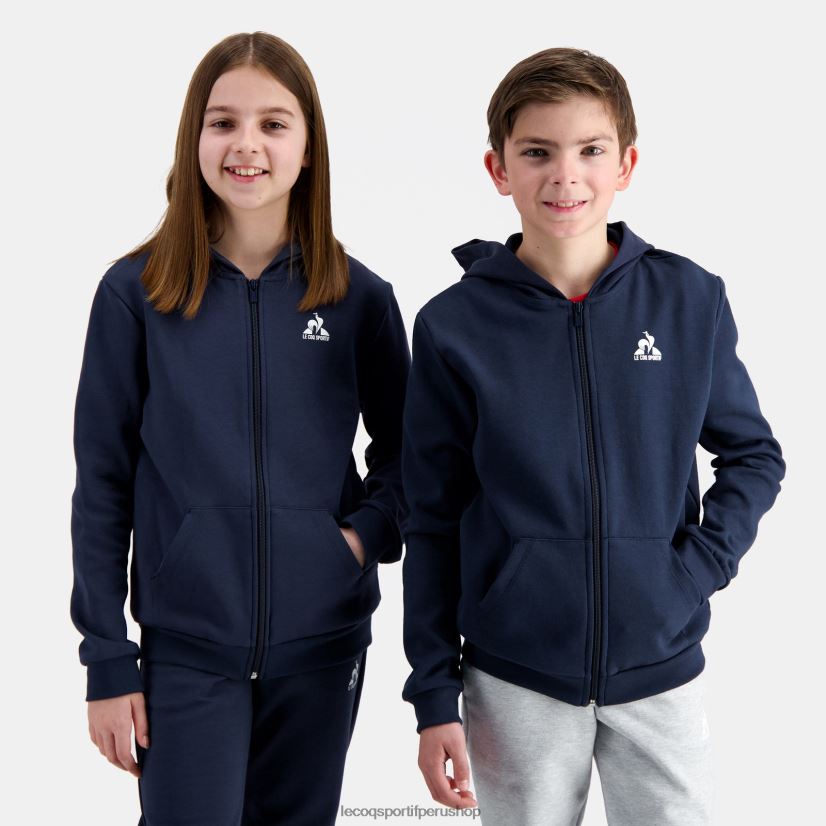 ropa niños Le Coq Sportif sudadera con capucha y cremallera azul VR62VR398 - polos Le Coq sportif Peru