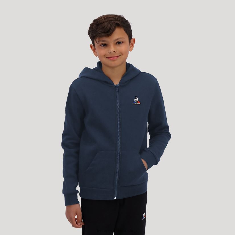 ropa niños Le Coq Sportif sudadera con capucha y cremallera azul VR62VR670 - Le Coq shoes sales